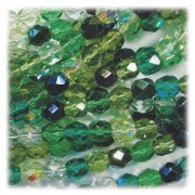 Glasschliffperlen 4mm MIX 100 Stück  Evergreen