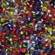 Miyuki Rocailles Beads 2mm Mix38 Silverlined Rainbow ca 24 Gr.