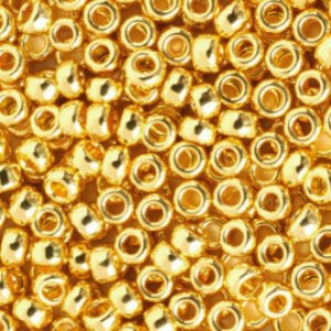 Miyuki Rocailles Beads 4mm 0191 24 kt gold plated 20gr