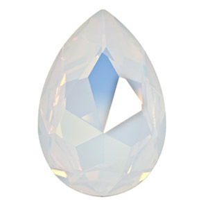 Swarovski Elements Cabochon tropfenförmig 30x20mm White Opal foiled