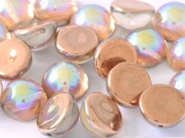 Dome Beads 14x8mm Chrystal Rainbow Copper 10 Stück