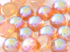 Dome Beads 14x8mm Chrystal Rainbow Orange 10 Stück