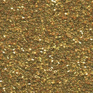 Miyuki Delica Beads 1,3mm Hexcut DBSC0031 metallic 24 Karat Gold plated ca 5gr