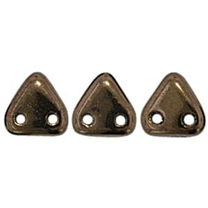 Zwei Loch Dreieckperlen 36 6mm dark Bronze ca 10 gr