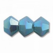 Swarovski Elements Perlen Bicones 3mm Turquoise 2xAB beschichtet 100 Stück