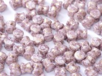 Pellet Beads 4x6mm Chalk White Terracotta Purple  50 Stück