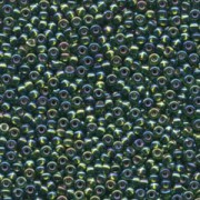 Miyuki Rocailles Beads 4mm 1026 silverlined rainbow Olive 20gr