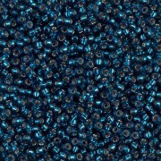 Miyuki Rocailles Beads 2mm 1425 Dyed Silverlined Blue Zircon ca 12gr