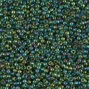 Miyuki Rocailles Beads 2mm 0288 Transparent Olive Green AB ca 12gr