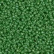 Miyuki Rocailles Beads 2mm 0480 Opaque Green AB ca 12gr