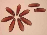 Glasperlen gepresst Dagger Blütenblatt amethyst matt 5x16mm 25 Stück