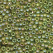 Miyuki Rocailles Beads 4mm 143FR transparent matt rainbow Chartreuse 20gr