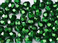 Glasschliffperlen 3mm Jet Heavy Metal Emerald 100 Stück