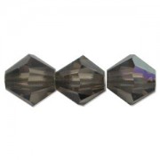Swarovski Elements Perlen Bicones 4mm Smoky Quarz AB beschichtet 100 Stück