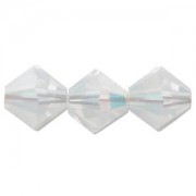 Swarovski Elements Perlen Bicones 4mm White Opal AB beschichtet 100 Stück