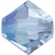 Swarovski Elements Perlen Bicones 4mm Light Sapphire Shimmer 100 Stück