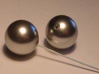 Swarovski Elements Perlen Crystal Pearls 12mm Light Grey Pearls halb gebohrt 10 Stück