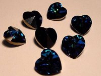 Swarovski Elements Anhänger Herzen 10mm Crystal Bermuda Blue 12 Stck