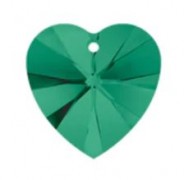 Swarovski Elements Anhänger Herzen 10mm Emerald AB 12 Stck