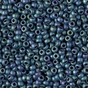 Miyuki Rocailles Beads 3mm 2064 metallic matte Blue Green ca 13gr
