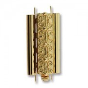 Beadslide Verschluss Squiggle Design gold plated 10x24mm