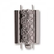 Beadslide Verschluss Squiggle Design silver plated 10x18mm