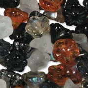 Glasperlen gepresst Blümchen 7mm MIX13 Pebblestones 100 Stück