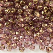 Glasschliffperlen 3mm Crystal Opal Gold Luster 100 Stück