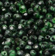 Glasschliffperlen 3mm Grün Opak meliert 100 Stück