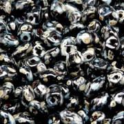 Glasperlen Superuno Beads 2,5x5mm UN0523980-43400-35 Jet Picasso ca 22gr