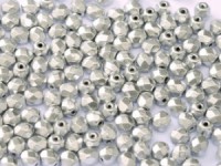 Glasschliffperlen 4mm Aluminium Silver 100 Stück