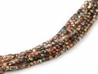 Glasschliffperlen 2mm Crystal Copper Rainbow ca 150 Stück