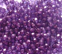 Glasschliffperlen 4mm Crystal Purple Blue Luster 100 Stück