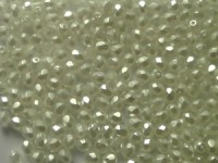 Glasschliffperlen 4mm Crystal White Satin 100 Stück