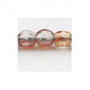 Glasschliffperlen 3mm Crystal Pink Gold Luster 100 Stück