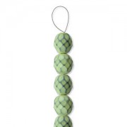 Glasschliffperlen Snake Beads 6mm Lime 1Strang ca 25 Stück