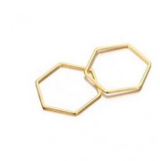 Ring Hexagon 22x20mm vergoldet 10Stück