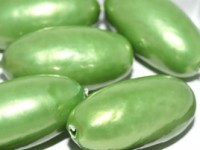 Paper Mache Bead Olive 40x18 mm Light Green