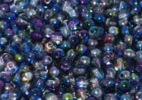 Glasperlen rund gepresst Crystal Magic Blue 3mm ca 150 Stück