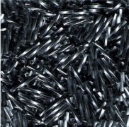 Miyuki Bugle Beads Stäbchen gedreht 12mm 0451 metallic Hematite ca14gr.