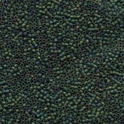 Miyuki Delica Beads 1,6mm DB0327 metallic rainbow matte Dark Green Teal 5gr