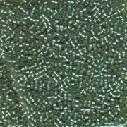 Miyuki Delica Beads 1,6mm DB0689 transparent silverlined semi matte Light Grey Green 5gr