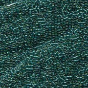 Miyuki Delica Beads 1,6mm DB0919  colorlined sparkle lt Green-dark Teal 5gr