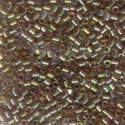 Miyuki Delica Beads 3mm DBL0122 transparent rainbow Light Brown ca 6,8 Gr.