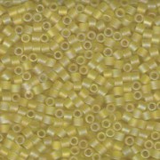 Miyuki Delica Beads 3mm DBL0854 transparent rainbow matte Pale Yellow ca 6,8 Gr.