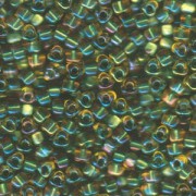 Miyuki Dreieck Beads, Triangle Beads 5mm 1168 transparent colorlined sparkling Green Topaz 12gr