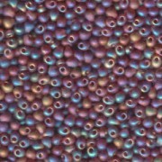 Miyuki Drop Beads 2,8mm 0134FR transparent rainbow matt Plum Amber 9gr.