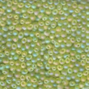 Miyuki Drop Beads 2,8mm 0143FR transparent rainbow matt Lime Green 9gr.