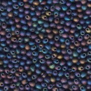 Miyuki Drop Beads 2,8mm 0401FR opaque matte rainbow Black 9gr.