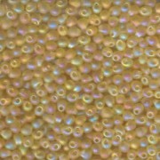 Miyuki Drop Beads 3,4mm 0132FR transparent rainbow matt Light Gold 10gr